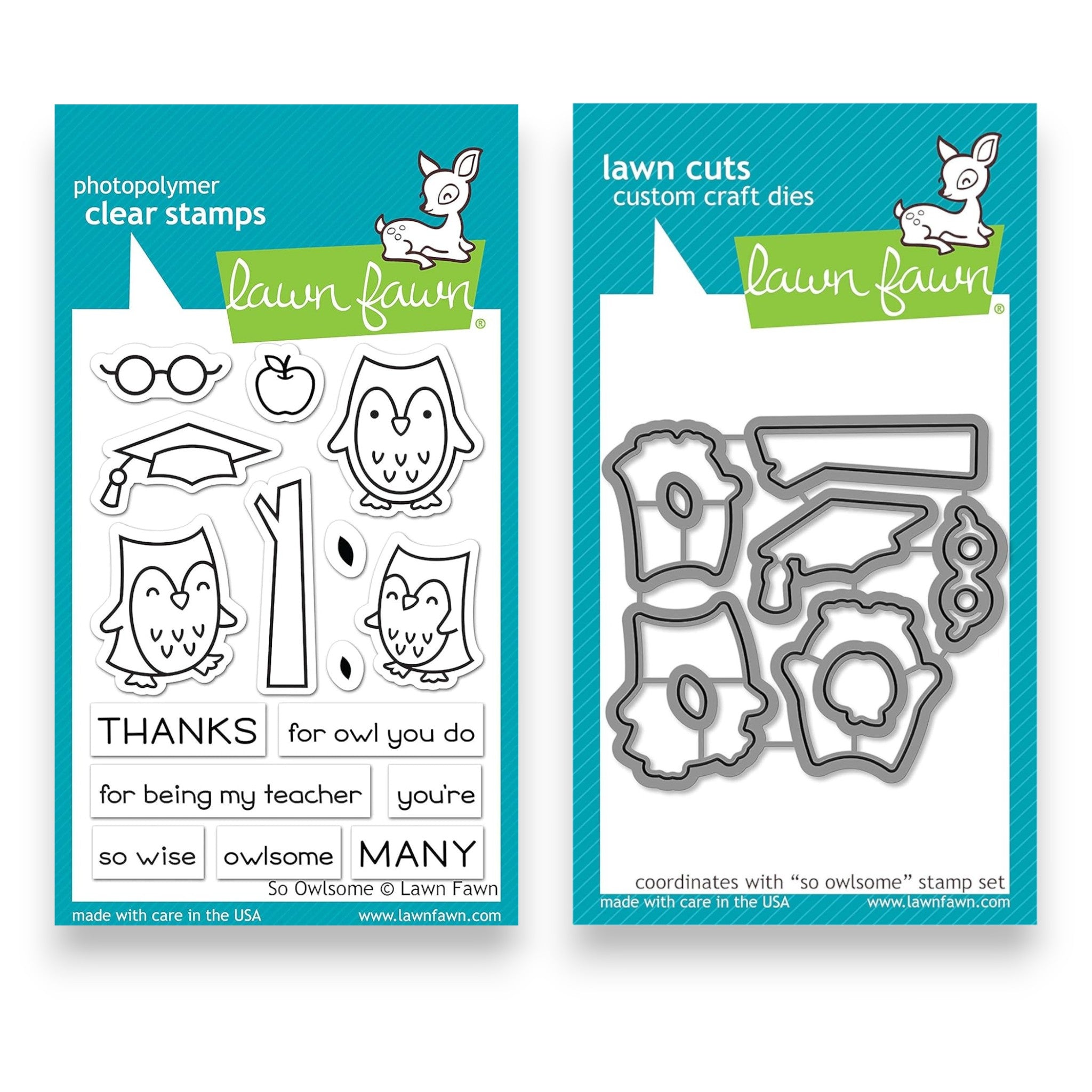 So Owlsome Stamps and Dies Bundle by Lawn Fawn